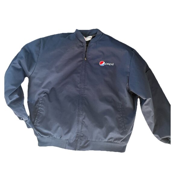 Vintage Pepsi Cola Aramark Jacket Men’s 2XL Blue Windbreaker Quilted Lining Coat - Picture 1 of 5